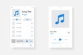 Audio player interface. Music player app interface. Social media screen template mobile audio player. Ui interface. Profile, Album Royalty Free Stock Photo
