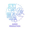 Audio production blue gradient concept icon