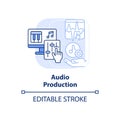 Audio production light blue concept icon