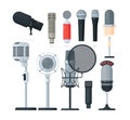 Audio and radio microphone, voice recorder equipment set