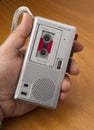 Audio Recorder using Tape the Old Fashioned Way Royalty Free Stock Photo