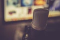 Audio recording vocal studio voice microphone.