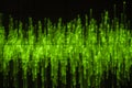 Audio signal on oscilloscope screen. Communication and electronics. Close up