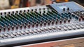 Audio sound mixer and amplifier equipment Royalty Free Stock Photo