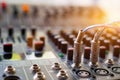 Audio sound mixer analog at the sound control room Royalty Free Stock Photo
