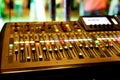 Audio sound mixer console at a concert Royalty Free Stock Photo