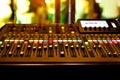 Audio sound mixer console at a concert Royalty Free Stock Photo