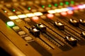 Audio sound mixer console at a concert. Royalty Free Stock Photo