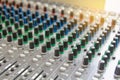 Audio sound mixer control panel.  Sound console buttons for adjust the volume Royalty Free Stock Photo