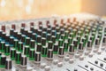 Audio sound mixer control panel.  Sound console buttons for adjust the volume Royalty Free Stock Photo