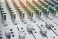 Audio sound mixer control panel.  Sound console buttons for adjust the volume Royalty Free Stock Photo