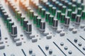 Audio sound mixer control panel.  Sound console buttons for adjust the volume Royalty Free Stock Photo