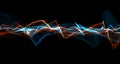 audio soundwave. Colorful music pulse oscillation. Glowing impulse pattern. echo audio wavefrom spectrum. Abstract music waves