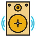 Audio speaker color icon. Media sound device