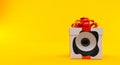 Audio speaker inside gift Royalty Free Stock Photo