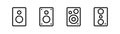 Audio speaker line icon. Music speaker icon set. Outline sound speaker set. Line music symbol. Editable stroke. Stock vector