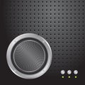 Audio speaker on metallic perforated background Royalty Free Stock Photo