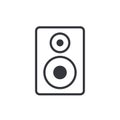 Audio speaker outline icon, modern minimal flat design style, line vector illustration