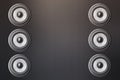 audio speakers on grey metalic background