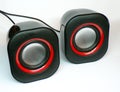 Audio speakers isolated on a white background. Royalty Free Stock Photo