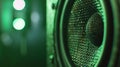 Audio speakers, sound, music, and voice in green colors