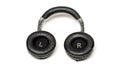 Audio stereo headphones black color isolated on a white background 3 Royalty Free Stock Photo