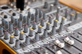 Audio studio sound mixer equalizer board controls Royalty Free Stock Photo