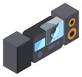 Audio system isometric icon. Computer sound speaker Royalty Free Stock Photo