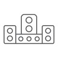 Audio system thin line icon, technology and device, sound system sign, vector graphics, a linear pattern on a white