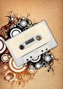 Audio tape & floral design elements