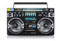 Audio tape recorder, ghetto boombox 3d Royalty Free Stock Photo