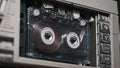 Audio Tape Recorder Playback, Insert and Eject Transparent Audio Cassette
