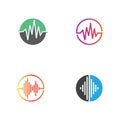 Audio technology, music sound waves vector icon