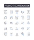 Audio technology line icons collection. Sound engineering, Acoustic devices, Sonic innovations, Music technology, Audio