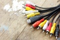 Audio video cable with HDMI cable Royalty Free Stock Photo