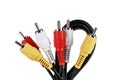 Audio video cable and plugs Royalty Free Stock Photo