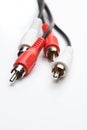 Audio and video cables on white background Royalty Free Stock Photo