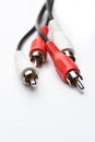 Audio and video cables on white background Royalty Free Stock Photo