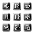 Audio video edit web icons, glossy buttons series Royalty Free Stock Photo