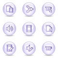 Audio and video editing web icons, pearl series Royalty Free Stock Photo