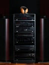 Audio-video equipment in rack