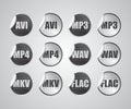 Audio video file format sticker Royalty Free Stock Photo