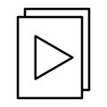 Audio or video files with plat button thin line icon. Vector