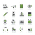 Audio and video icons