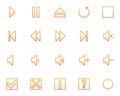 Audio video media icons set no.2 - orange