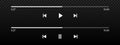 Audio or video player progress loading bars with time slider, play and pause, rewind and fast forward buttons. Templates