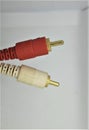 Audio video RCA cable for video and audio data transmission Royalty Free Stock Photo
