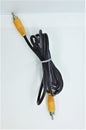Audio video RCA cable for video and audio data transmission Royalty Free Stock Photo