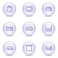 Audio video web icons, glossy pearl series