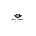 Audio visual logo design on isolated background vector